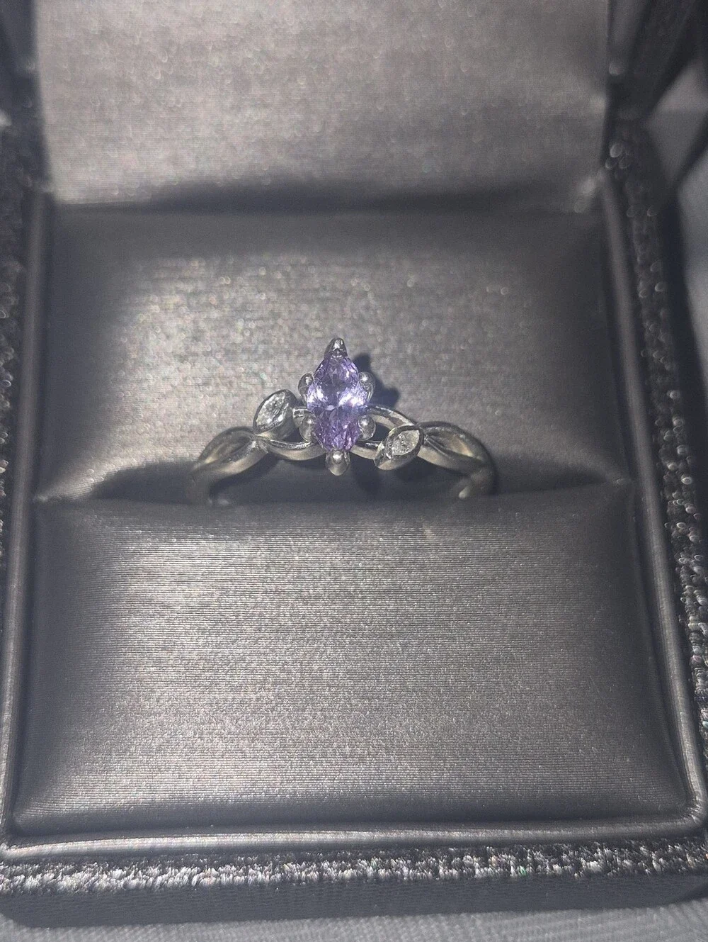 Sterling Silver Marquise Engagement Ring with matching earrings